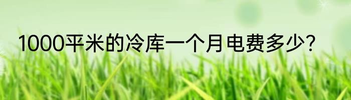 1000平米的冷库一个月电费多少？