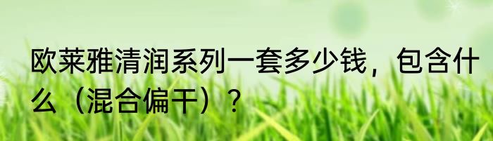 欧莱雅清润系列一套多少钱，包含什么（混合偏干）？
