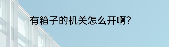 有箱子的机关怎么开啊？