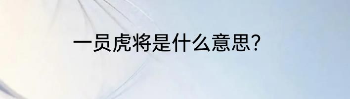 一员虎将是什么意思？