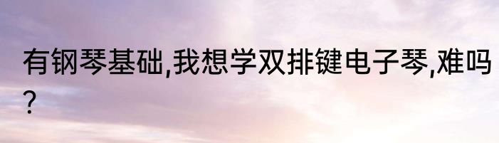 有钢琴基础,我想学双排键电子琴,难吗？