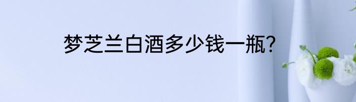 梦芝兰白酒多少钱一瓶？