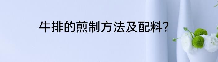 牛排的煎制方法及配料？