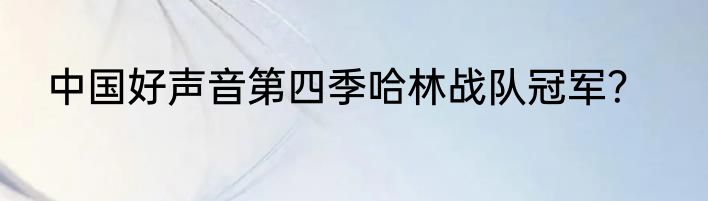 中国好声音第四季哈林战队冠军？