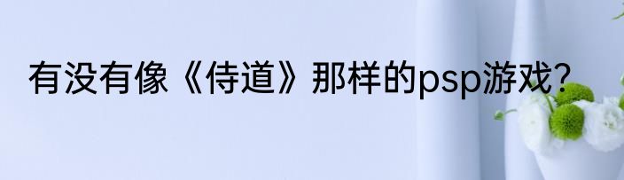 有没有像《侍道》那样的psp游戏？