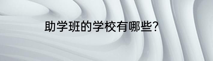 助学班的学校有哪些？