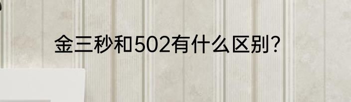 金三秒和502有什么区别？
