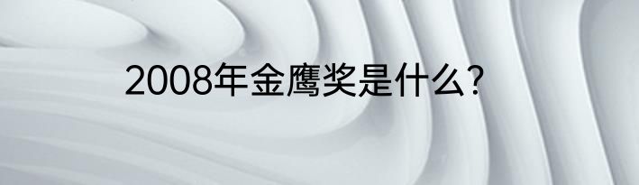 2008年金鹰奖是什么？