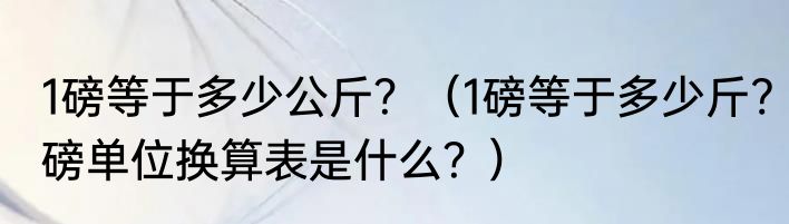 1磅等于多少公斤？（1磅等于多少斤?磅单位换算表是什么？）