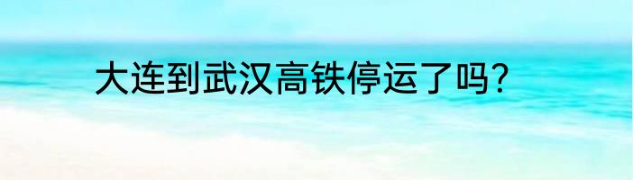 大连到武汉高铁停运了吗？