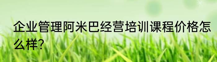 企业管理阿米巴经营培训课程价格怎么样？