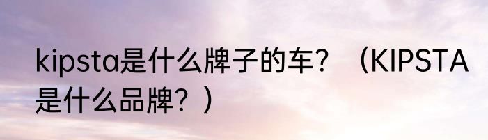 kipsta是什么牌子的车？（KIPSTA是什么品牌？）