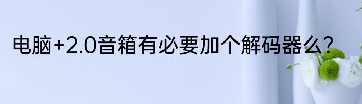 电脑+2.0音箱有必要加个解码器么？