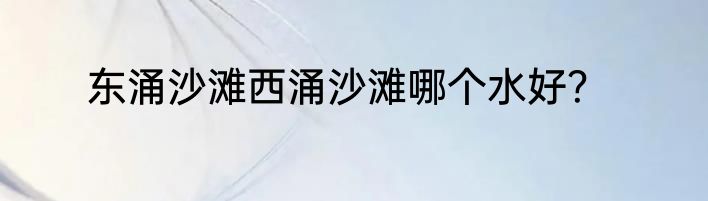 东涌沙滩西涌沙滩哪个水好？