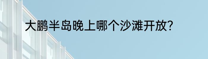 大鹏半岛晚上哪个沙滩开放？