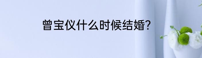 曾宝仪什么时候结婚？