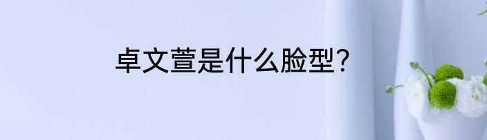 卓文萱是什么脸型？