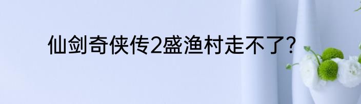 仙剑奇侠传2盛渔村走不了？