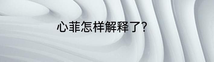 心菲怎样解释了？