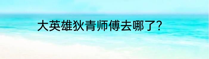 大英雄狄青师傅去哪了？