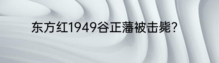 东方红1949谷正藩被击毙？