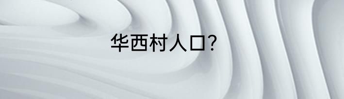 华西村人口？