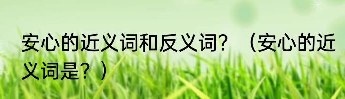 安心的近义词和反义词？（安心的近义词是？）