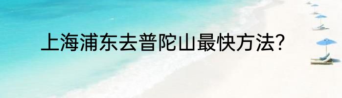上海浦东去普陀山最快方法？