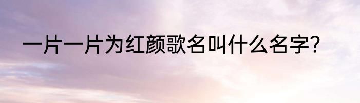 一片一片为红颜歌名叫什么名字？