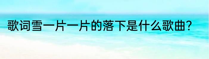 歌词雪一片一片的落下是什么歌曲？