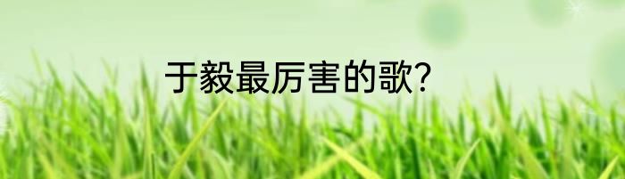 于毅最厉害的歌？