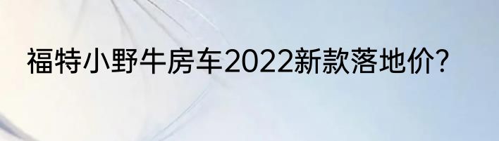 福特小野牛房车2022新款落地价？