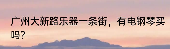 广州大新路乐器一条街，有电钢琴买吗？