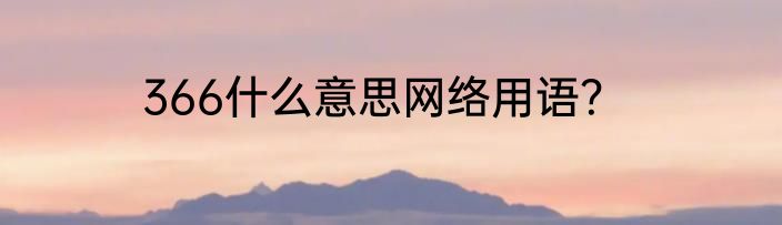366什么意思网络用语？