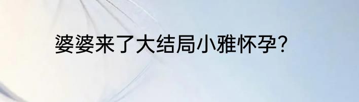 婆婆来了大结局小雅怀孕？