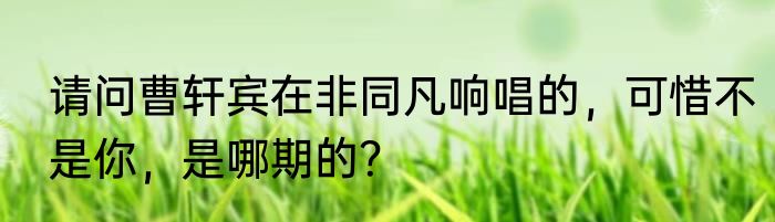 请问曹轩宾在非同凡响唱的,可惜不是你,是哪期的?