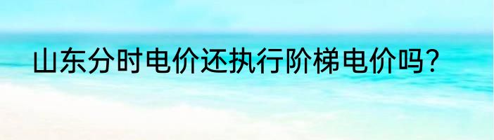 山东分时电价还执行阶梯电价吗？