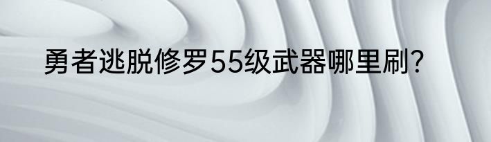 勇者逃脱修罗55级武器哪里刷？