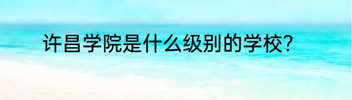 许昌学院是什么级别的学校？