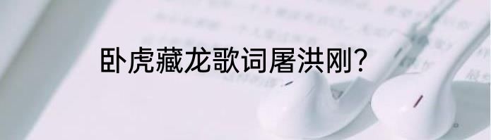 卧虎藏龙歌词屠洪刚？