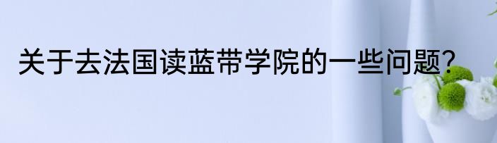 关于去法国读蓝带学院的一些问题？