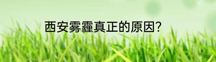 西安雾霾真正的原因？