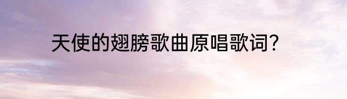 天使的翅膀歌曲原唱歌词？