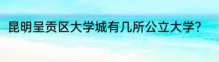 昆明呈贡区大学城有几所公立大学？