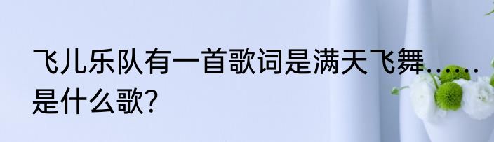 飞儿乐队有一首歌词是满天飞舞……是什么歌？