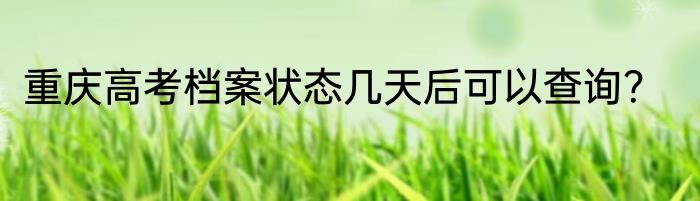 重庆高考档案状态几天后可以查询？
