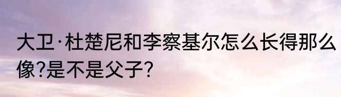 大卫·杜楚尼和李察基尔怎么长得那么像?是不是父子？