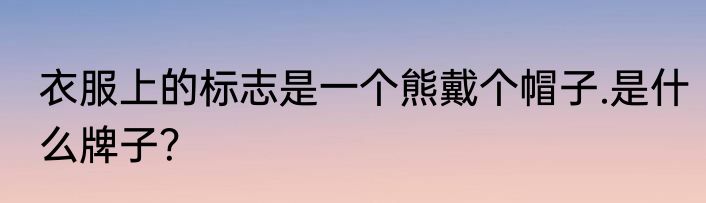 衣服上的标志是一个熊戴个帽子.是什么牌子？