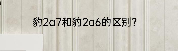 豹2a7和豹2a6的区别？