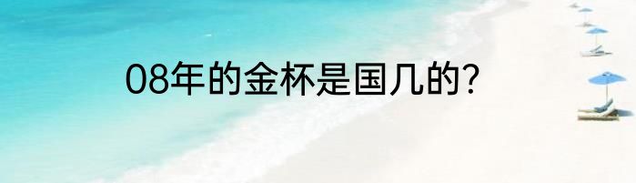 08年的金杯是国几的？